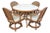 Vintage Hollywood Regency Bentwood Rattan Bamboo Swivel Chair Dining Set - 5 PCS For Sale