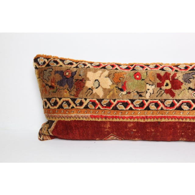 Authentic Handwoven Rug Pillow Cover – Home Décor in Red & Warm Color Tones -14'' X 37'' For Sale - Image 4 of 10