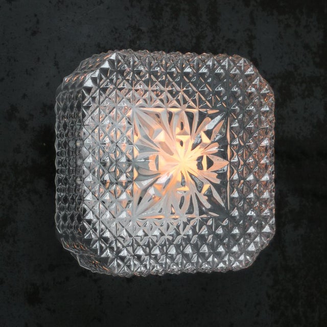 Mid-Century Wall or Ceiling Lamp. Metal base with white clear glass. 1960-1970 1x E27 / E26 Up to 250V (Europe/UK...
