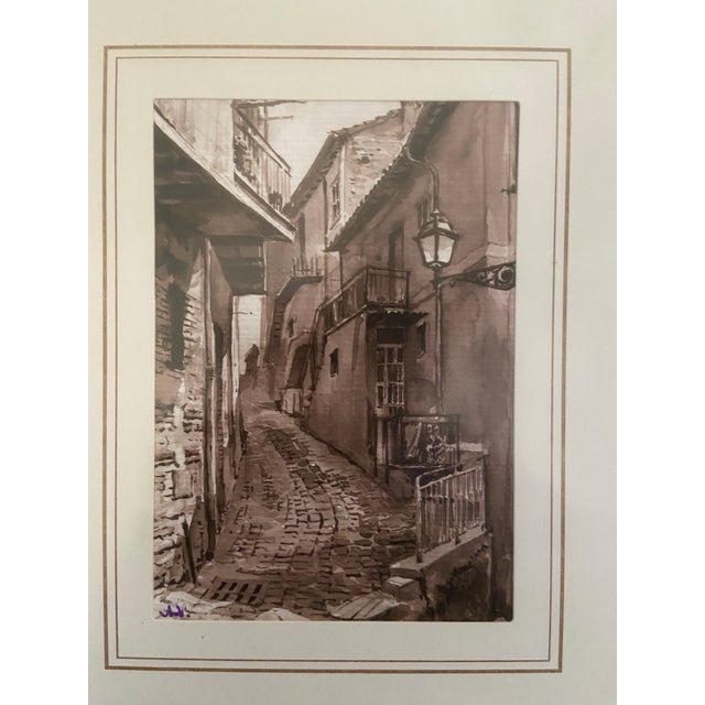 Vintage Italian Sepia-Toned Framed Prints, Rome Landmark and Old World Street Scene - Pair For Sale In Savannah - Image 6 of 9