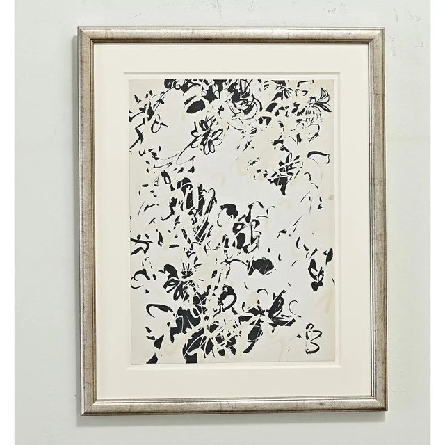 This is a 1930s English painting, ink on paper, that has been more recently preserved in a silver gilt frame and...