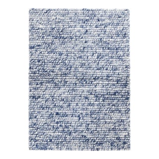 Dash & Albert by Annie Selke Niels Navy Woven Wool/Viscose Rug, 2'6" x 8' For Sale