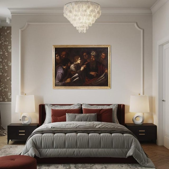 Italian Artist, Christ Among the Doctors in the Temple, 1660, Oil on Canvas For Sale - Image 13 of 16