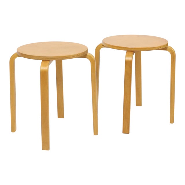 Modern Vintage Frosta Stools in Beech Wood from Ikea, 1990s, Set of 2 For Sale - Image 3 of 18