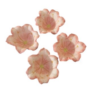 Vintage Mid-Century Modern Ambiance Collections Majolica Lily Dessert Bowls - Set of 4 For Sale