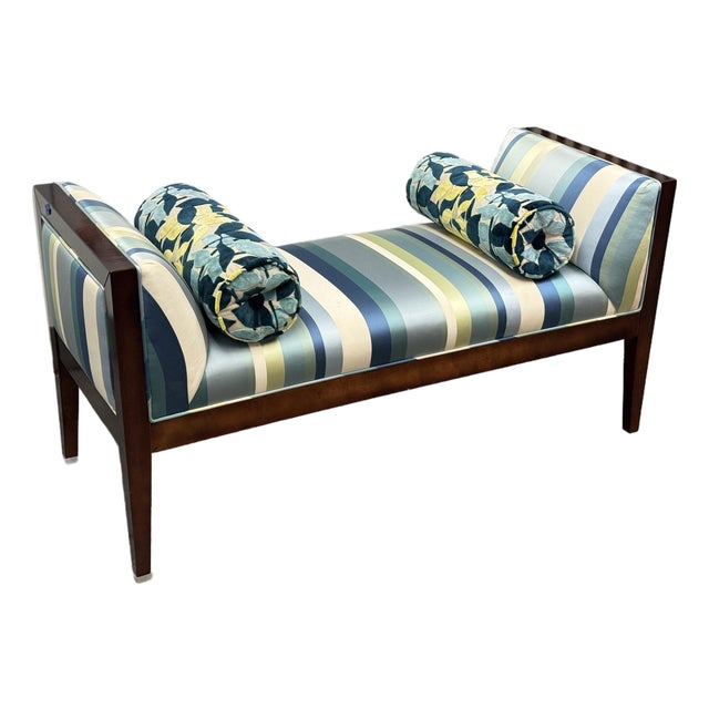 Bespoke Coastal Stripe Bench For Sale