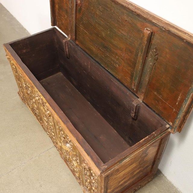 19th Century Carved and Gilded Wood Bench, Italy For Sale - Image 9 of 16