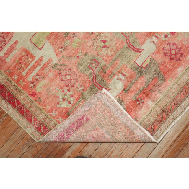 Textile Pink Antique Karabagh Caravan Rug For Sale - Image 7 of 17