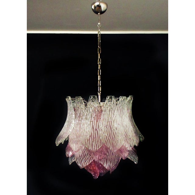 1980s Italian Murano Pendant Transparent and Amethyst Glasses, Set of 2 For Sale - Image 5 of 16