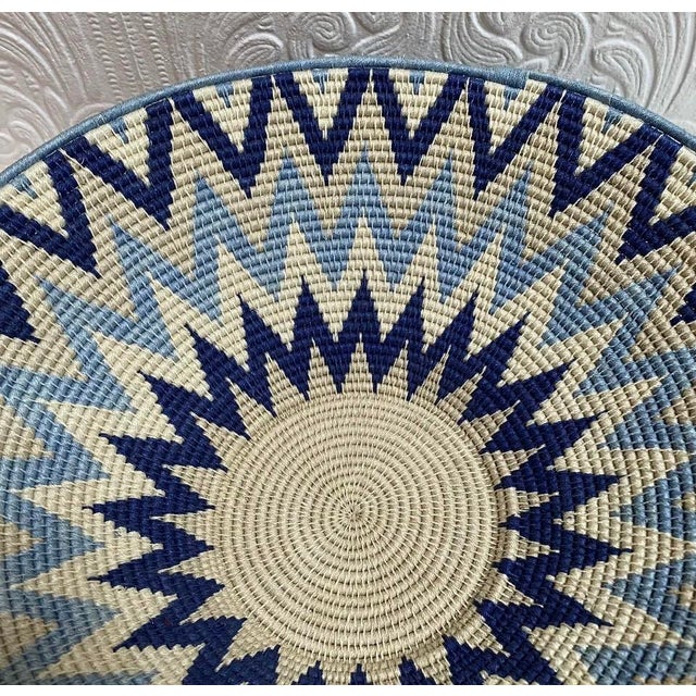 1980s Vintage Hand Woven Chevron Native American Style Tribal Basket For Sale - Image 6 of 9