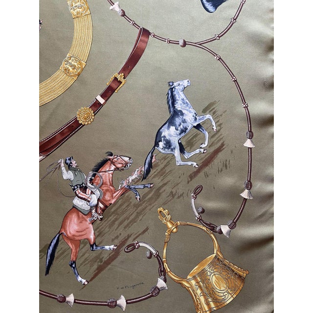 HERMÈS PAMPA Silk scarf designed by Jean De Fougerolles 1986 For Sale In New York - Image 6 of 9