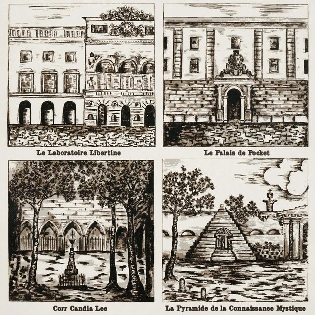 Sample - Schumacher x Johnson Hartig Architecturra Wallpaper in Newsprint For Sale