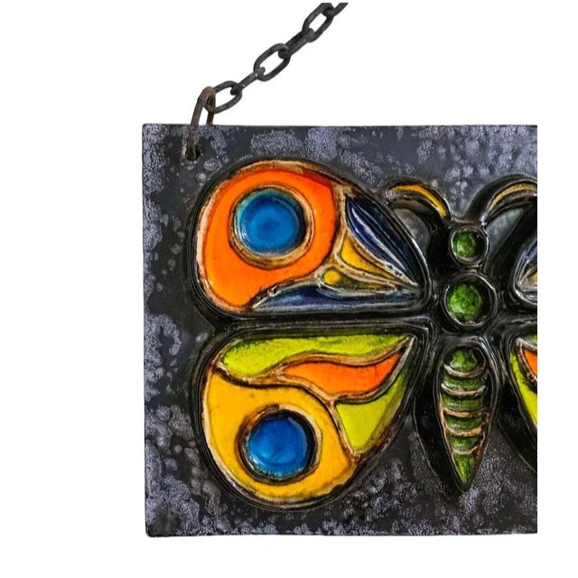 West German Fat Lava Pottery Wall Tile, 1970s For Sale - Image 4 of 5