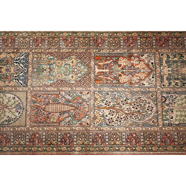 Textile Large Vintage Kashmir Silk Rug For Sale - Image 7 of 12
