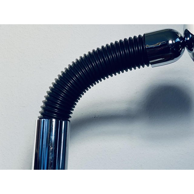 Black Vintage Italian Chrome Table Lamp by Bellini for Targetti, 1970 For Sale - Image 8 of 18