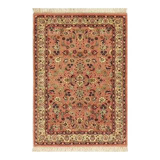 Shabby Chic 1990's Pak-Persian Pink/Beige Wool Rug - 2'7'' X 4'2'' For Sale
