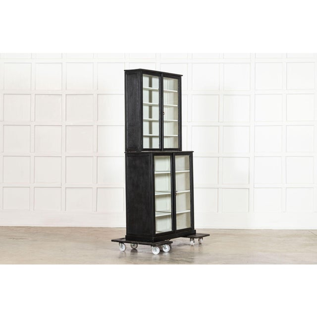 English Painted and Glazed Shop Display Cabinet, 1900s For Sale - Image 13 of 15