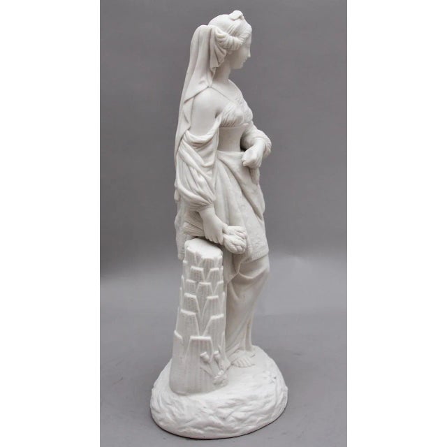 19th-Century Parian Figure of a Woman Leaning on a Column For Sale - Image 6 of 8