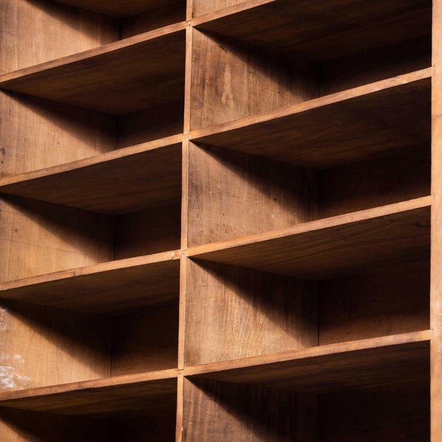 Brown Tall French Workshop Cabinet with Twelve Drawers, 1940s For Sale - Image 8 of 12