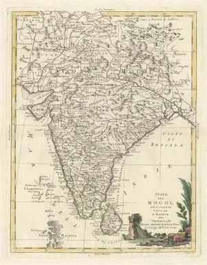 Antique Map of India, Ceylon and the Maldives, 1785
