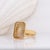10.4cts Rutilated Quartz Statement Ring: 18k Solid Gold | Emerald Cut, Size 6.75 For Sale - Image 4 of 7