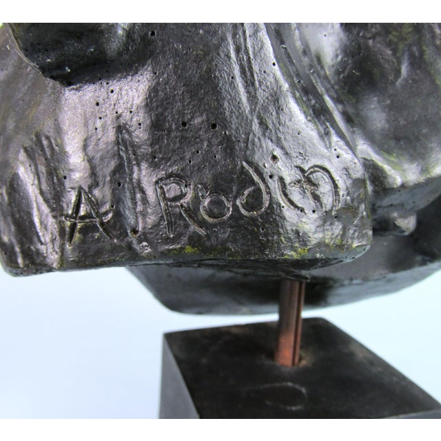 Auguste Rodin Head of Balzac Bronzed Sculpture Museum Reproduction Rudier Foundry Paris For Sale - Image 10 of 11