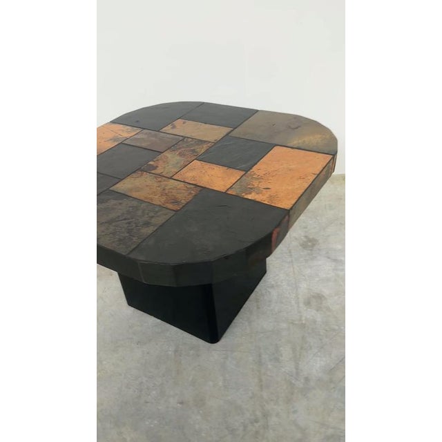 Black Vintage Mosaic Slate Coffee Table For Sale - Image 8 of 9