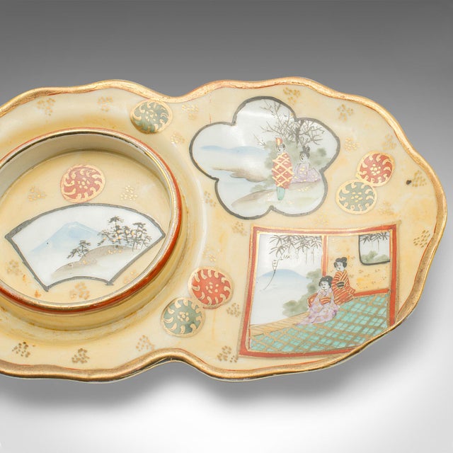 Orange 1920's Antique Geisha Tea Set For Sale - Image 8 of 12