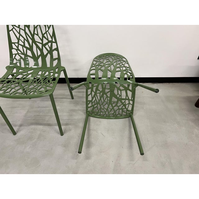 Forest Green Fast Forest Chairs in Forest Green Powder-Coated Aluminum, 2010s, Set of 2 For Sale - Image 8 of 12