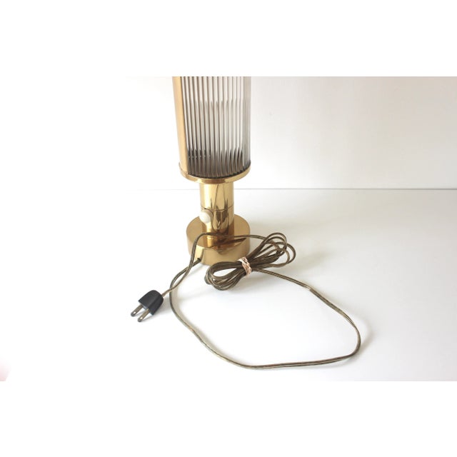 Vintage Art Deco Table Lamp Glass Rods Brass Dimmer Switch For Sale - Image 10 of 10