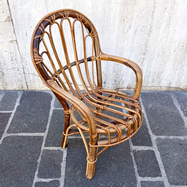 Vintage Children's Bamboo Armchair, Italy, 1960s For Sale - Image 6 of 6