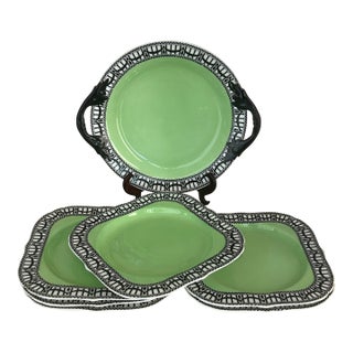 Vintage Art Deco Royal Worcester Porcelain Dessert Service - 7 pcs For Sale
