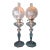 Antique Complete Fostoria No. 17 Glass Kerosene Banquet Lamps Duplex Burner - a Pair For Sale