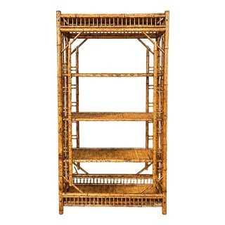 Vintage Brighton Pavilion Style Bamboo Etagere Shelving For Sale