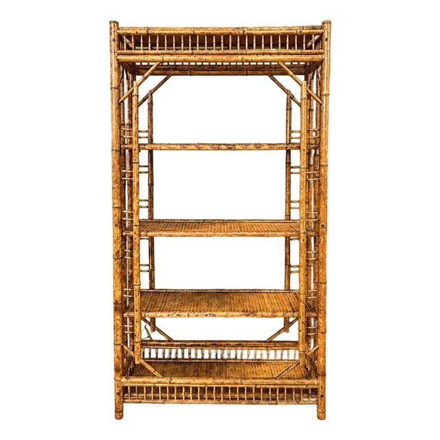 Vintage Brighton Pavilion Style Bamboo Etagere Shelving For Sale