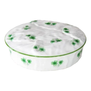 1960s Coalport “Erin” Round Box and Lid With Shamrocks 2 Available