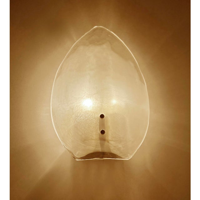 Large Vintage Murano Glass Leaf Sconces, 1970s, Set of 2 For Sale - Image 15 of 18