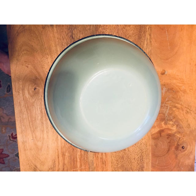 Vintage Pale Teal Enamel Bowl For Sale - Image 4 of 6