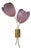 Murano Art Glass and Brass Pink Color Wall Light and Sconce For Sale