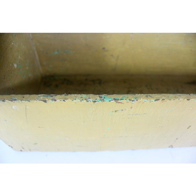 Tan Vintage Painted Wood Trug Tool Box For Sale - Image 8 of 12