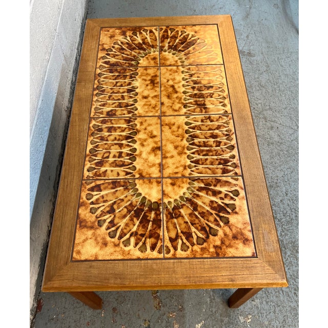 Brown Mid-Century 1960's Danish Tile Top Coffee Table For Sale - Image 8 of 13