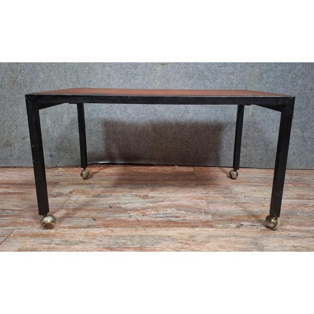 Modern Coffee Table with Wooden Top and Metal Frame, 1970s For Sale - Image 9 of 9