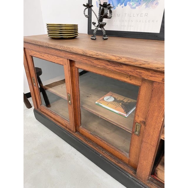 Oak Sideboard with Glass Doors, 1950s For Sale - Image 16 of 18