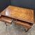 Traditional Mid 19th Century Regency Walnut & Rosewood Inlaid Table W/2 Drawers, Brass Beading, Ornate Handles, on Square Tapered Legs on Brass Casters For Sale - Image 3 of 15