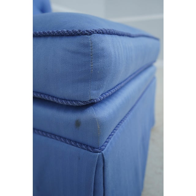Kindel Blue Upholstered Boudoir Chair For Sale - Image 14 of 18