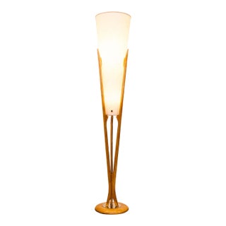 Restored 1960s Mid Century Modern Sculpted Trident Floor Lamp by Modeline For Sale