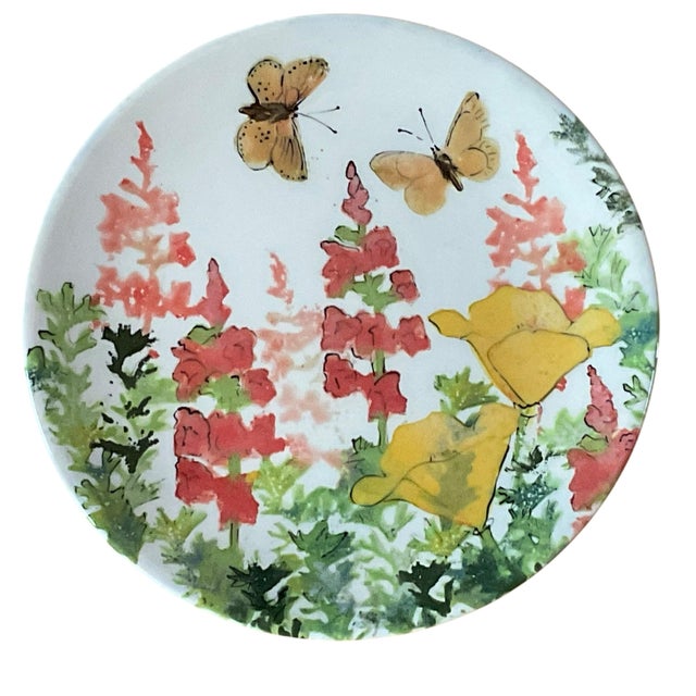 Early 21st Century Rainbow Gate Santa Fe New Mexico Floral Plate Handmade For Sale - Image 5 of 8