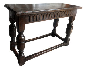 JacobeanStyle Oak Joint Stool, 19th Century
