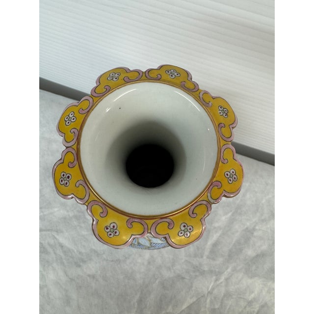 18th Century Antique Chinese Cloisonne Haitangzun Vases, Pair For Sale - Image 5 of 12