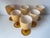 This lovely set of 6 hand-blown cased glass goblets were made in Italy by Carlo Moretti in the Butterscotch & White...
